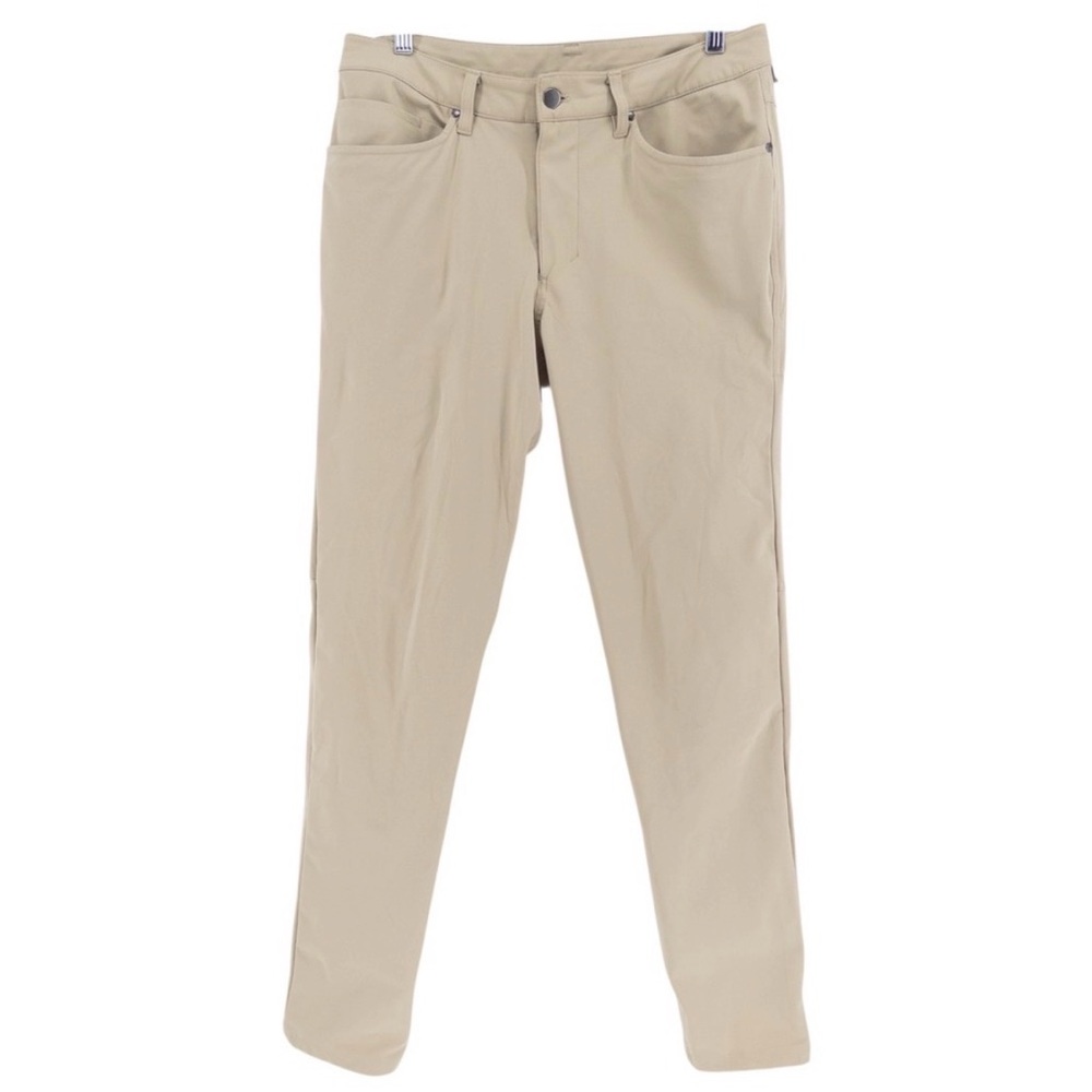 Lululemon Men's 32x34 ABC Slim Fit 5 Pocket Pants Beige Chino Warpstreme Casual